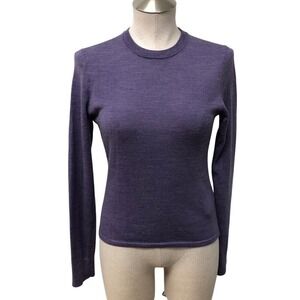 J. Crew Sweater Womens Small Purple 100% Merino Wool Crewneck Long Sleeve Basic